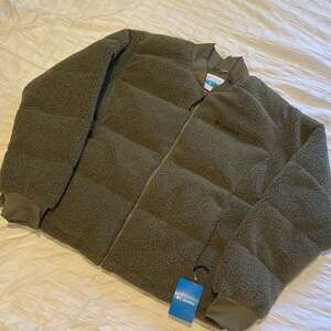 New Columbia Puffer Bomber Jacket Green Sherpa Fleece Unisex XXL